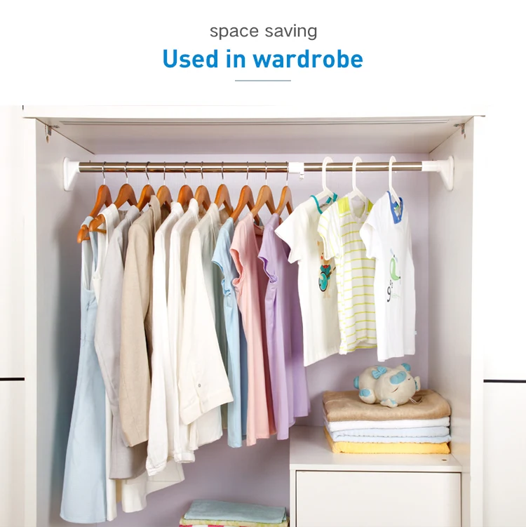 Swivel Adjustable Stainless Steel Shower Telescopic Curtain Rod With