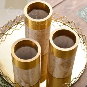 Image of Cocostyles exquisite vintage marble vase flower for royal hotel decoration pieces home goods decorative vase luxurious wedding