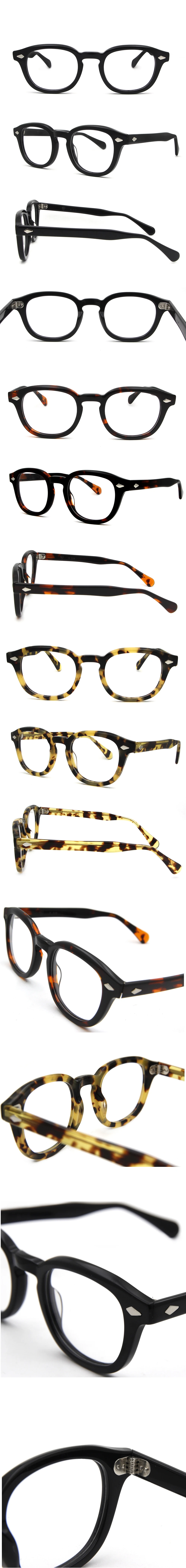 High Quality Eyeglass Men Retro Vintage Round Acetate Optical Frame For