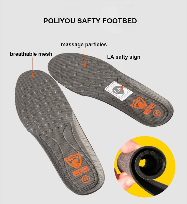 Genuine Leather Anti Puncture Safety Shoes Composite Toe Protect Toe