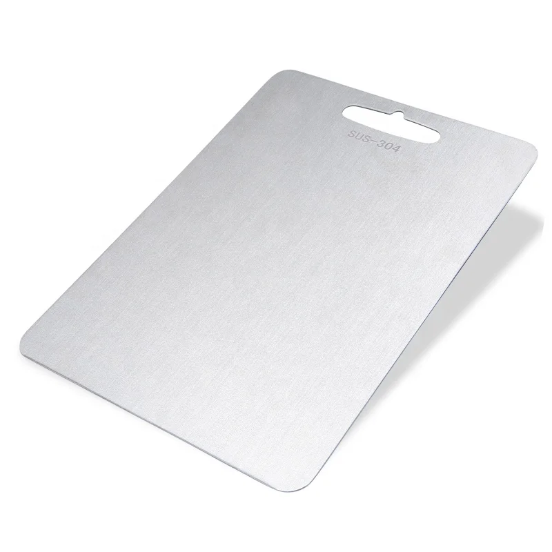 

Durable Kitchen Stainless Steel 304 Chopping Block Cheese Cutting Board, Silver