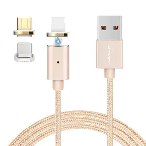 Mobile Phone Charger Nylon Braided Magnetic Usb Type C Cable,Wholesale Magnetic Fast Charging Micro Usb Data Cable