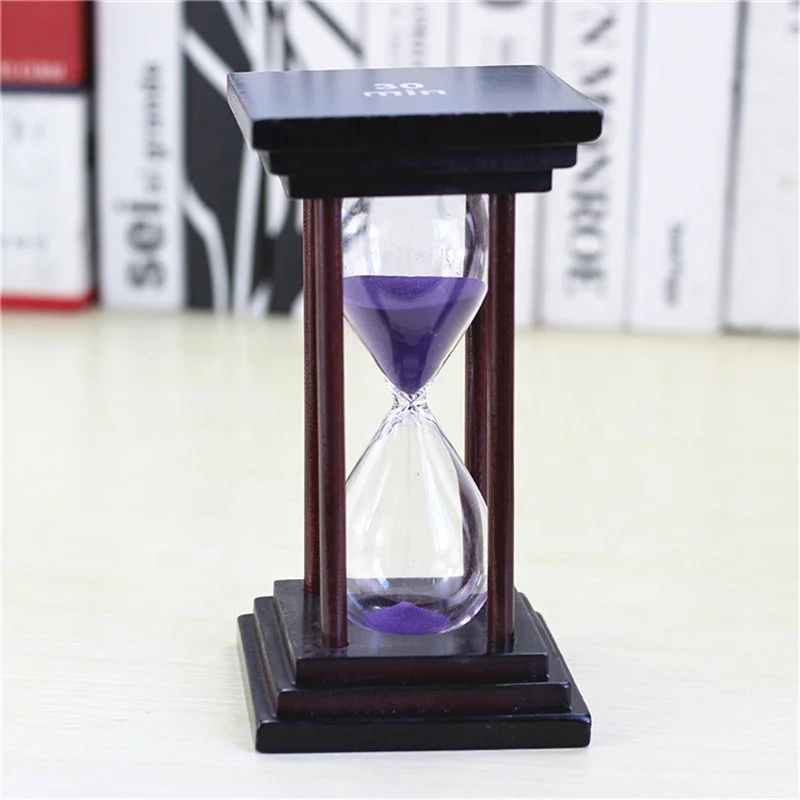 

Simple Style Wooden Household Square Shape 30 Minutes Empty Sand Timer Antique Hourglass