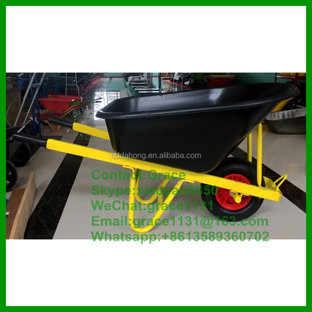 110l Heavy Duty Big Deep Tray Plastic Wheelbarrow With 6.508 Wheel