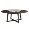 Modern Round Kitchen Dining Table Wood Coffee Table for Small Spaces, Leisure Tea Table Pedestal Desk for Reception Area