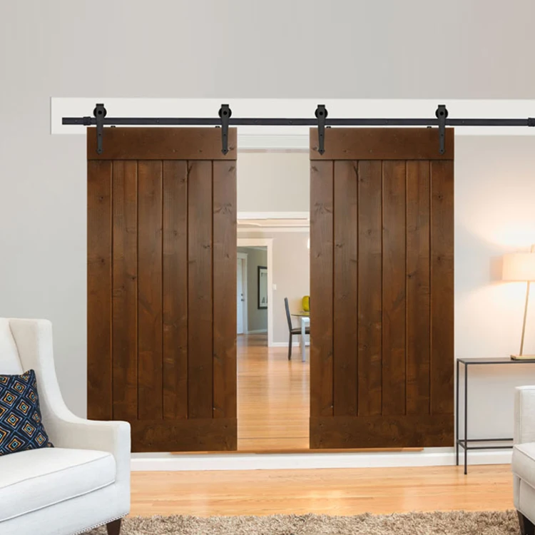 American Style Modern Interior Complete Wooden Plank Double Barn