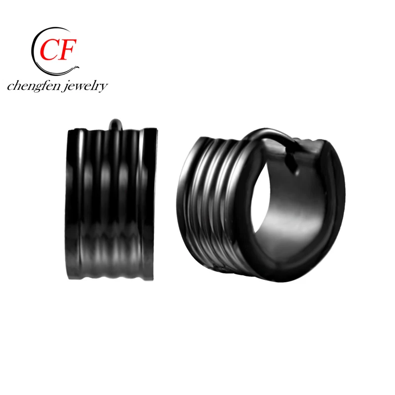 

Chengfen Factory Stainless Steel 7*9mm Black Plated Earring Nickel And Lead Free Jewelry, Gold,rose gold, steel