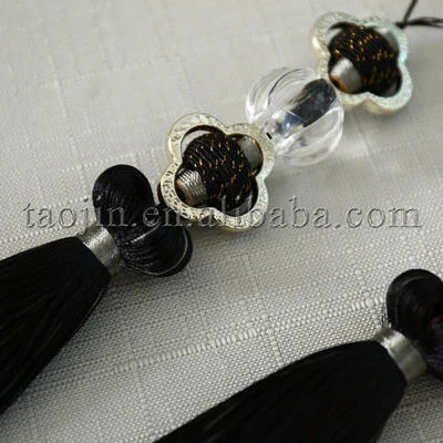 
Thin Rope Straps Connection Tassel Tieback With Beads 