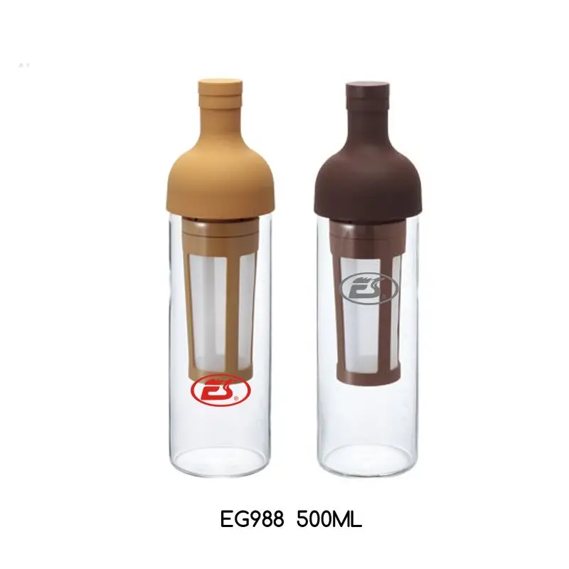 

BPA free brewing filter core glass cold brew coffee maker, filter coffee maker, glass coffee bottle, Customized color