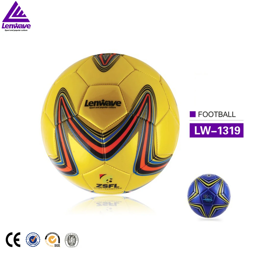 

High Quality Anti Stress Yellow PVC Football Ball, Golden;blue