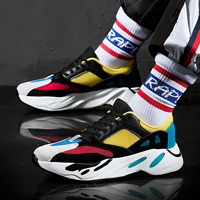 
2019 Hot Design Wholesale Clunky Sneaker Men Old School Dad Shoe Fashion Casual Shoe Thick Bottom Height Increasing Shoe JD-F9 
