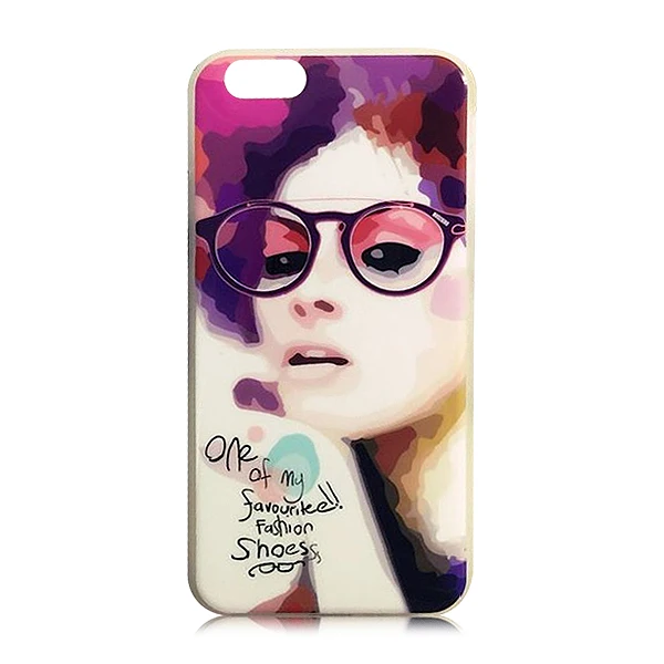 

Hot selling wholesale accept custom for iPhone 6 6Plus Glasses girl colour printing phone case high quality tpu soft phone case