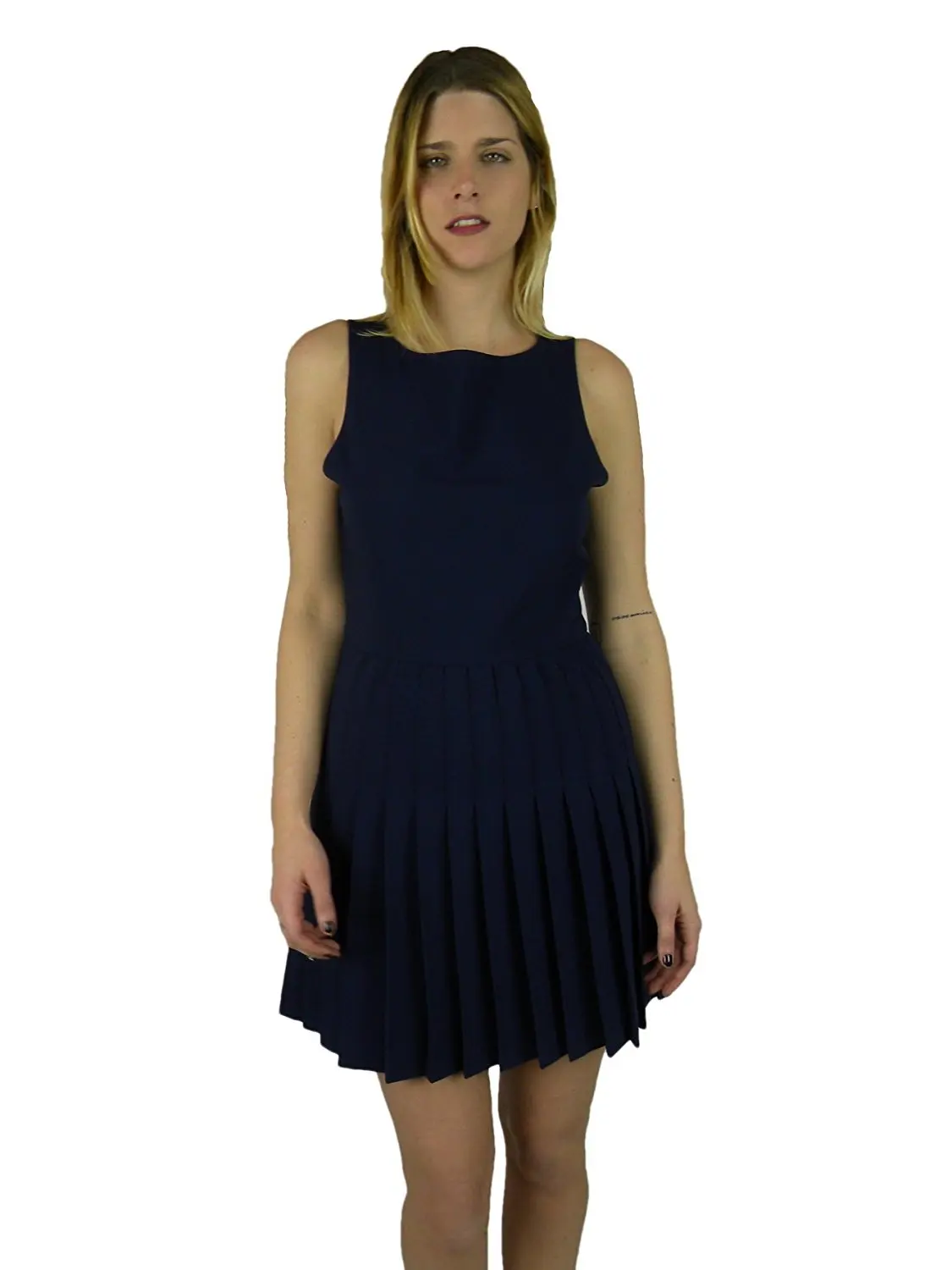 Alice + Olivia Womens Pleated Flare Sleeveless Dress
