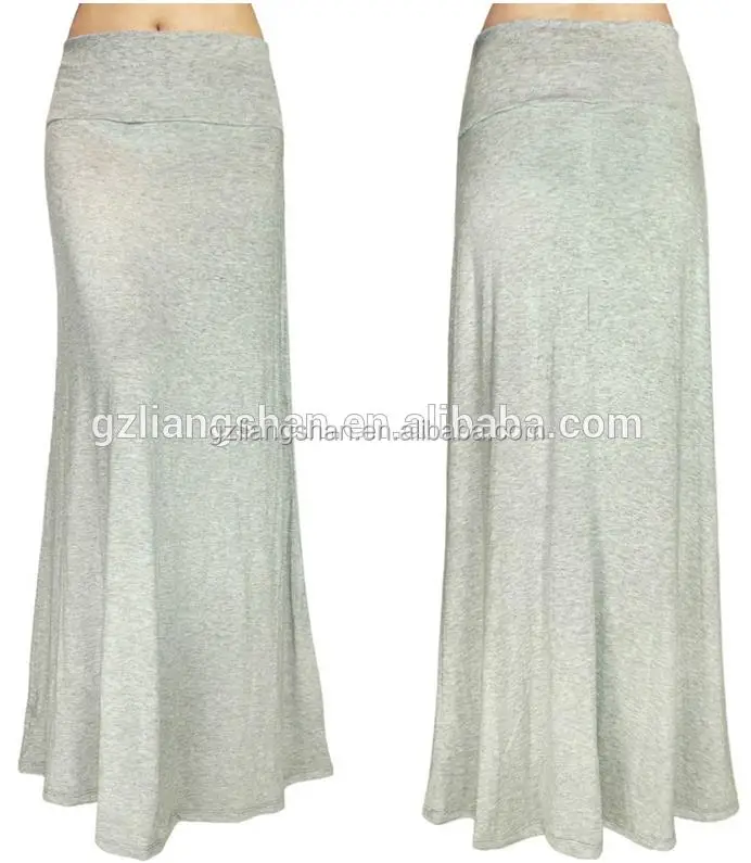 
2016 Hot Plain Maxi Skirt Women Korean Long Skirt Fashion Solid Waist Foldover Lightweight Rayon Spandex Long Maxi Skirt 