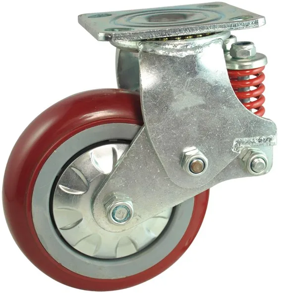 6 inch PU Shock Absorbing Caster Wheel noiseless,/non marking/super elastic