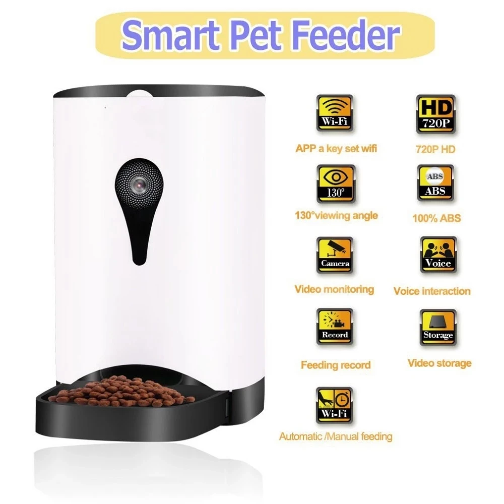 Wifi Connect Cell Phone App Remote Operate Auto Dog Cat Feeder Smart ...