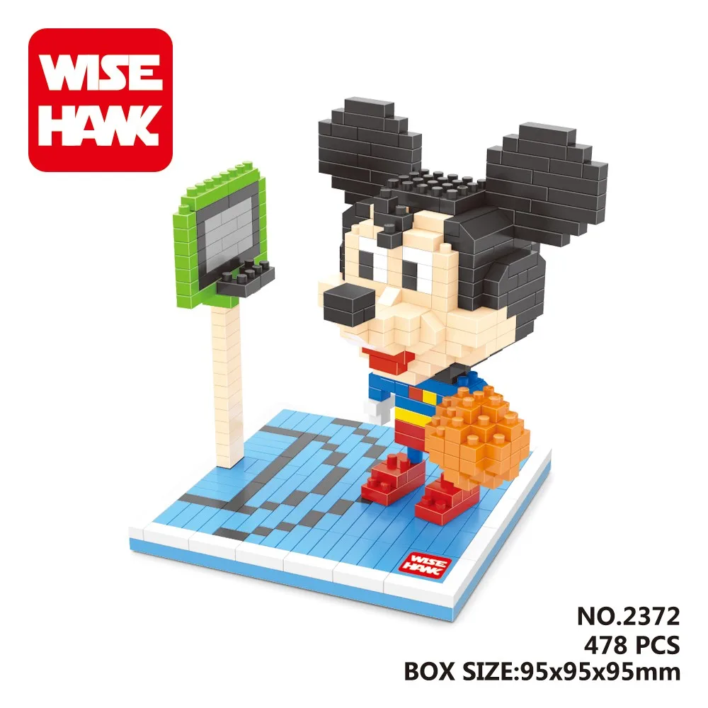 Wisehawk Diamond Brick Funny Assembling Mikey Figure Cartoon Toys Mini 