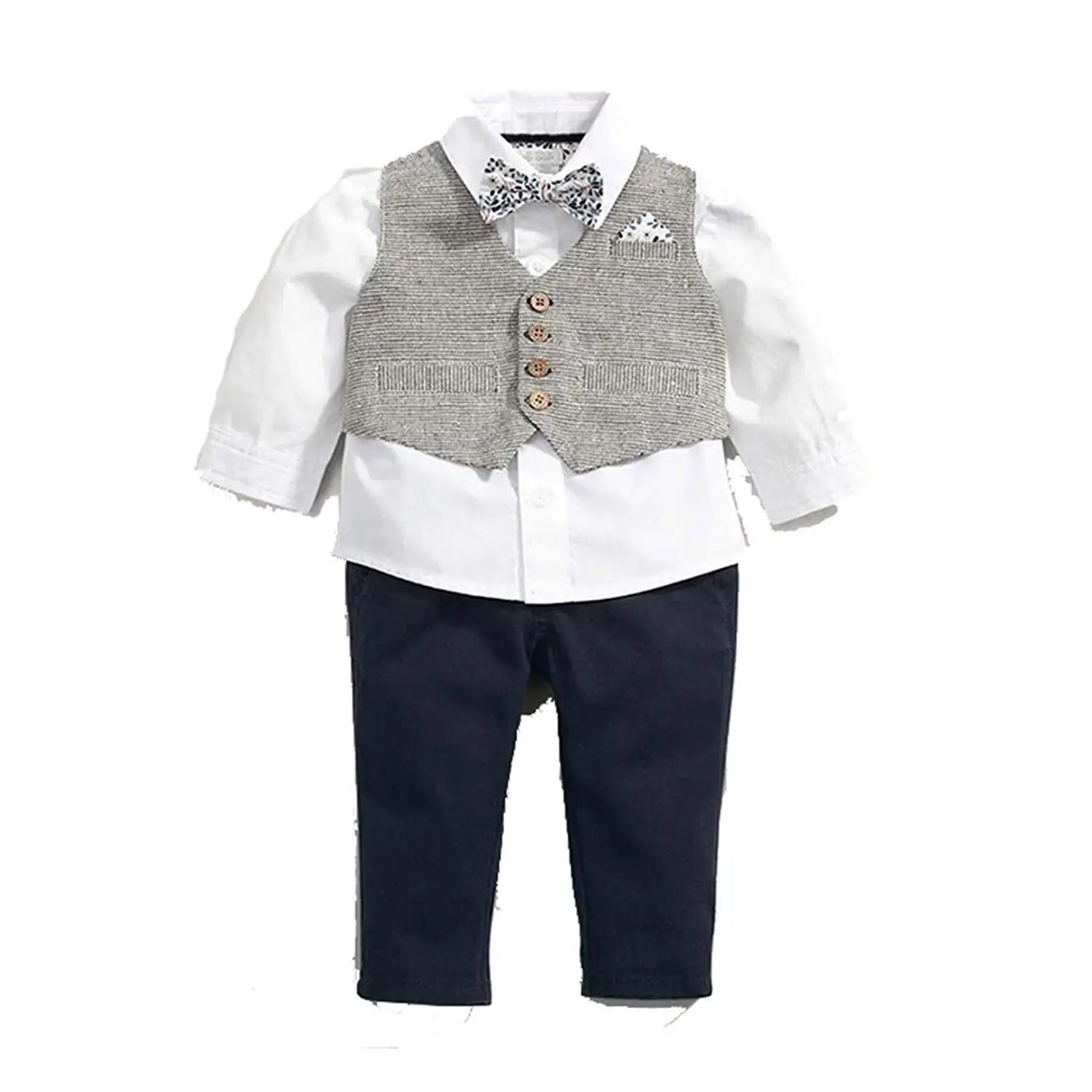 Vest and Pants Abolai Infant Baby Kid Boy 3 Piece Vest Set Formal Wear Shirt