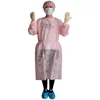 Medical Dressing non Woven Hospital pink color Female doctor nurse patient protective Medical Lab Gown with knitted cuff