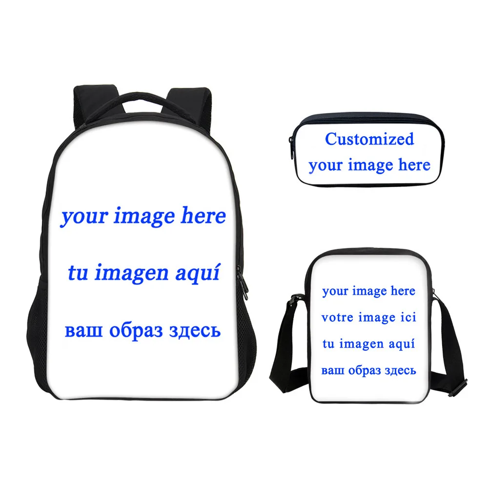 

Attractive designs backpack school bag and lunch bag set sublimation blank bag, Black