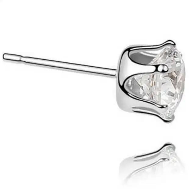 

2.5mm Earrings Jewelry Zircon Earrings Women's gold silver Stainless Steel Round Clear Cubic Zirconia Stud Earring