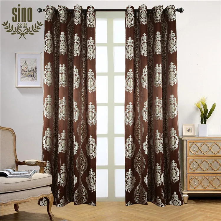 Cheap Indian Style Flower Jacquard Curtain Design Fabric Gold Lurex ...