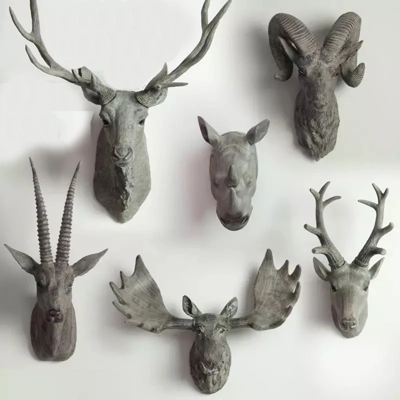 Resin Animal Head Wall Hanging Deer Head Sculpture For Decoration Buy