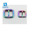 Bag accessories for pet dog horse Customized alloy metal rain bow surface Rainbow color straps belt buckles