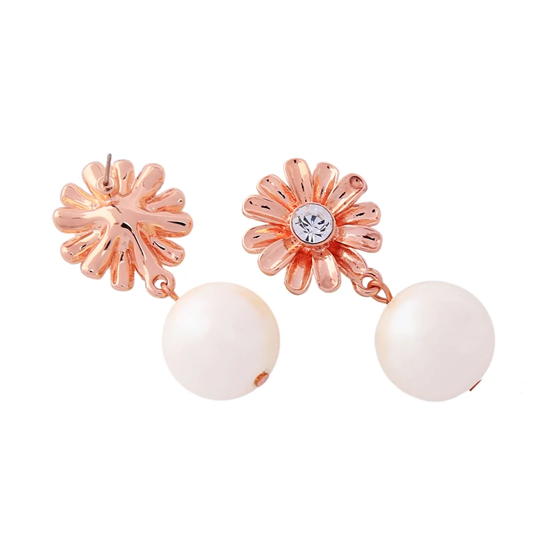 

ed00861b Free Shipping Wholesale Fashion Handmade Jewelry Trends Women Pearl Rose Small Flower Earrings