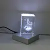 Square Batteries operate Silver plastic crystal led light display stand