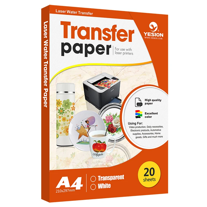 Para impresoras láser a transparente y blanco Slide 6 hojas de papel para de agua para A4 