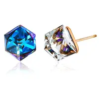 

Xuping cube stud earrings, Wholesale jewelry fashion earring for women, crystals from Swarovski earrings women