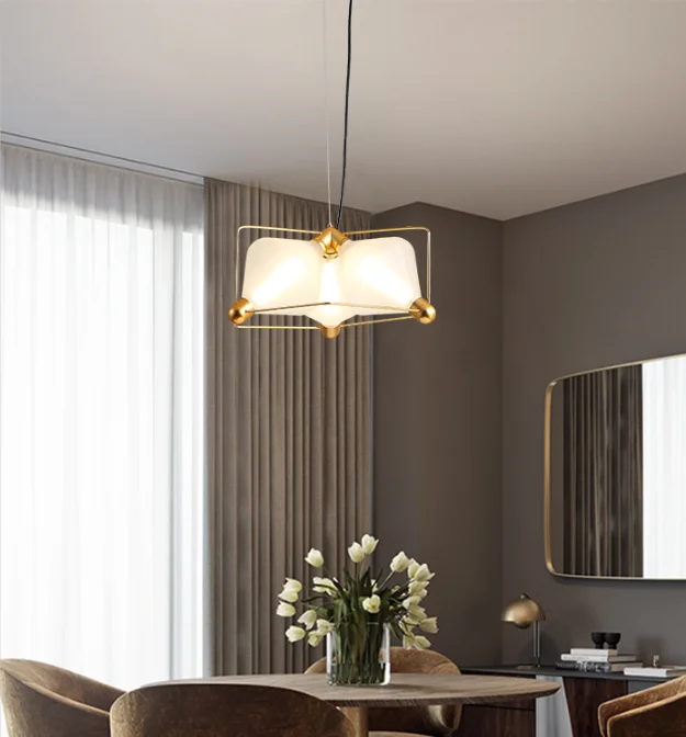 modern residential nodic personality Glass metal bedroom warm white chandeliers pendant light