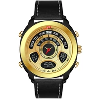 

KAT WACH 713 Men Digital Quartz Movement Watch Sport Leather Strap Male WristWatches