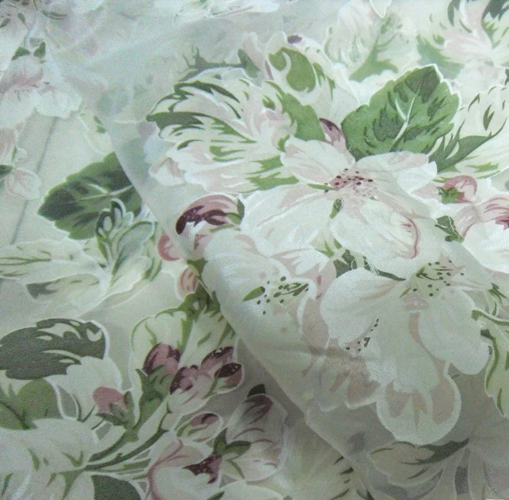 
Soft fashion print wedding dress organza fabric 