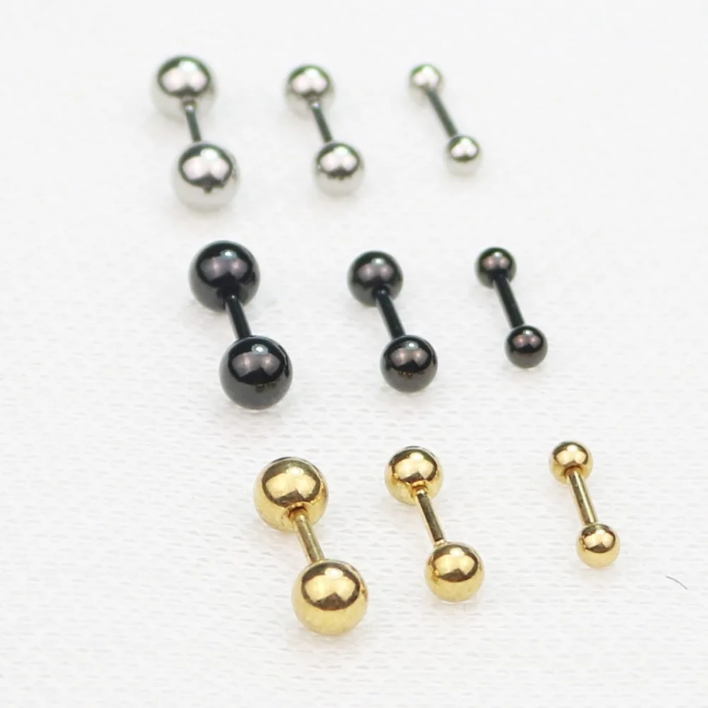 

Chengfen Factory Direct Sale Stainless Steel Two Ball Earring, Gold,rose gold, steel
