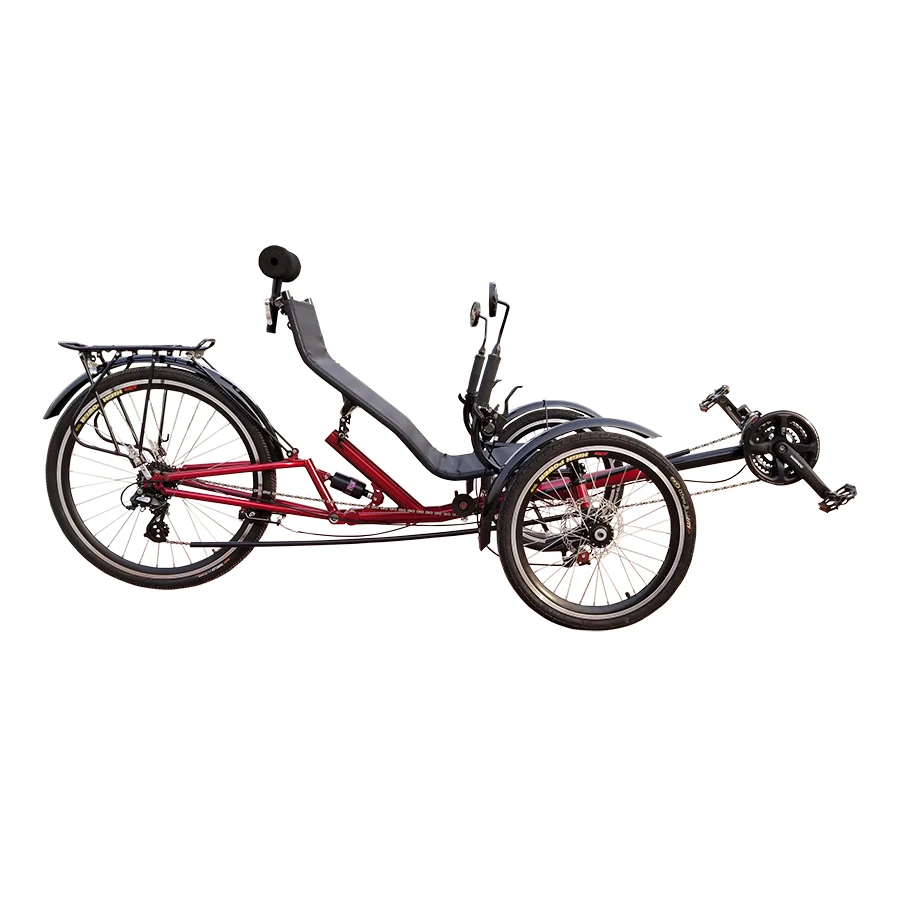 

Free Import Duty Free Shipping High Quality 24 Speed Folding 3 Wheel Tadpole Recumbent Trike With Suspension