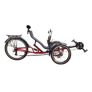 Free Import Duty Free Shipping High Quality 24 Speed Folding 3 Wheel Tadpole Recumbent Trike With Suspension