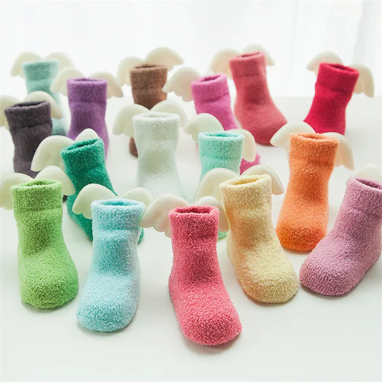 

Baby Boys Girls socks Toddler Kids Lovely Warm Cotton Socks Colorful Angel Wing Socks, Picture