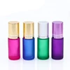 Wholesale essential oil bottles 5ml moulded type green frozen Frosted color roller on Glass Bottle