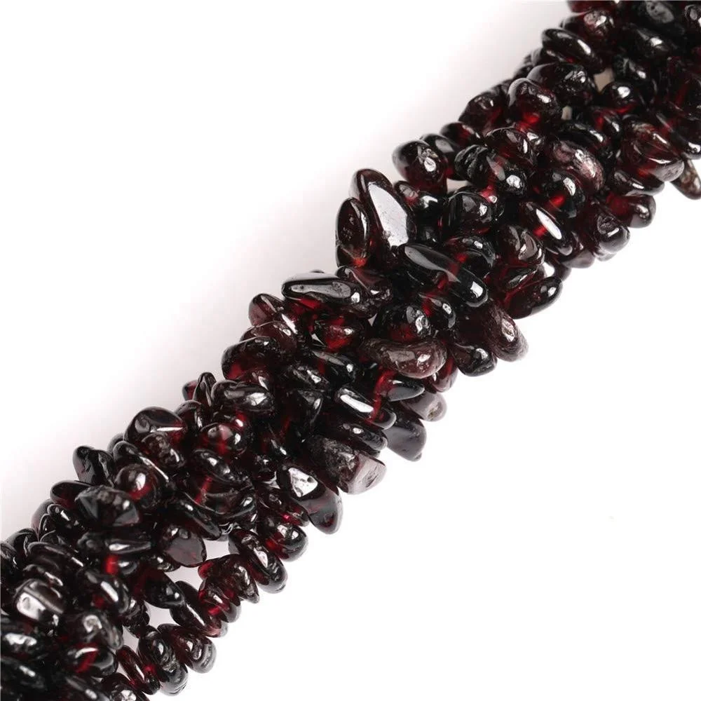 

5-8mm Natural Dark Red Garnet for Jewelry Making Freeform Beads Gravel Gemstone Chips Garnet Beads 33", 100% natural color