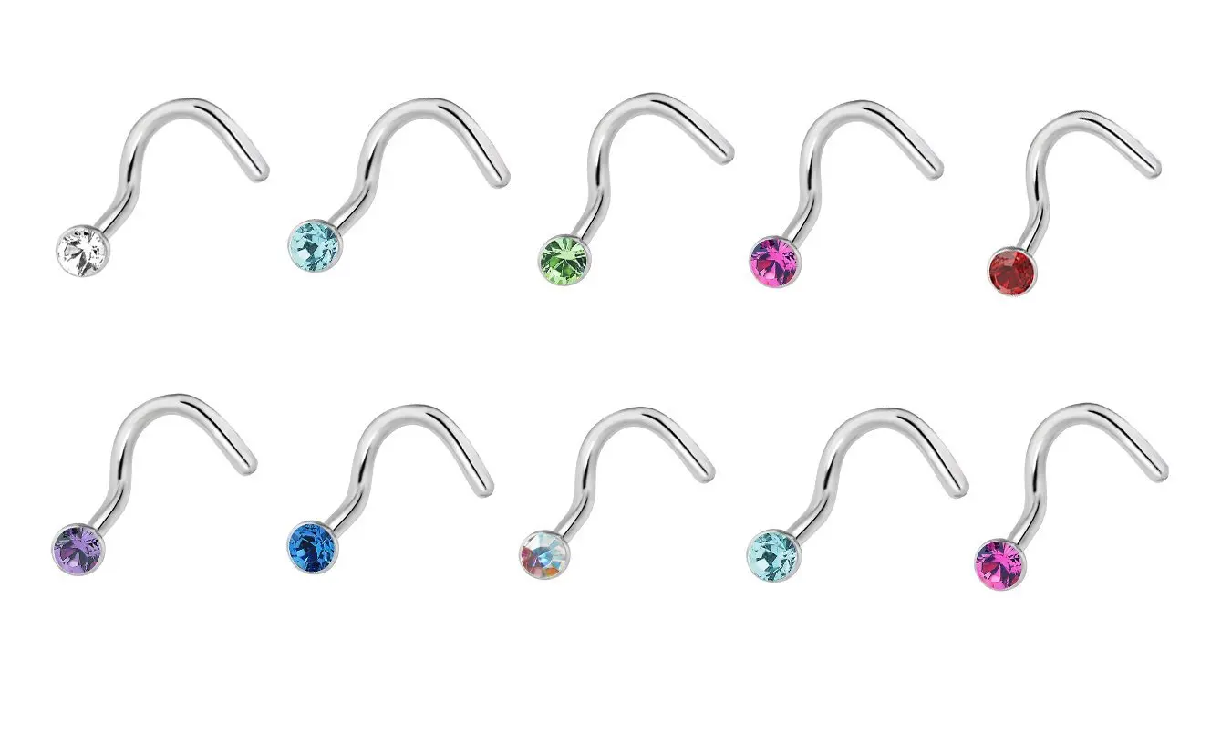 20G CZ Butterfly L Bend Nose Stud Bar Ring Body Piercing Jewellery