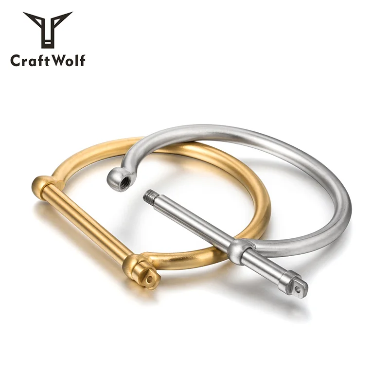 

Craft Wolf Gold Silver Color Jewelry Stainless Steel D Anchor Bracelet, Gold;black;silver;champagne gold