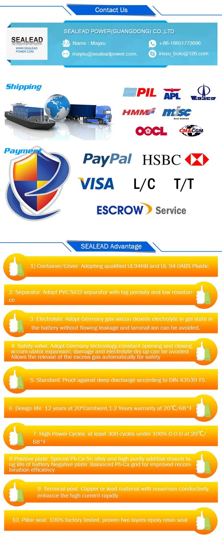 high quality solar battery  