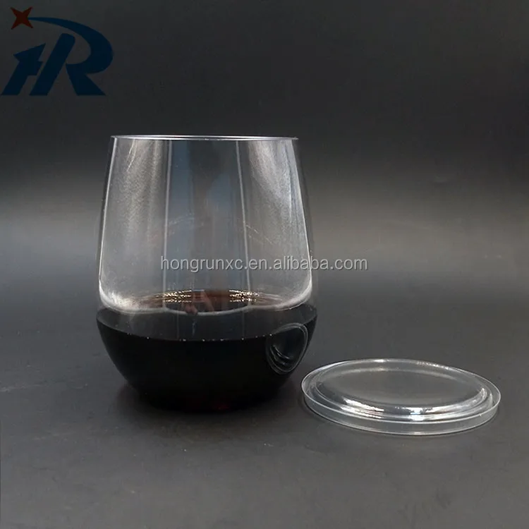 12oz/350ml Shatterproof Soft Plastic Outdoor Wine Glass With Lid Buy