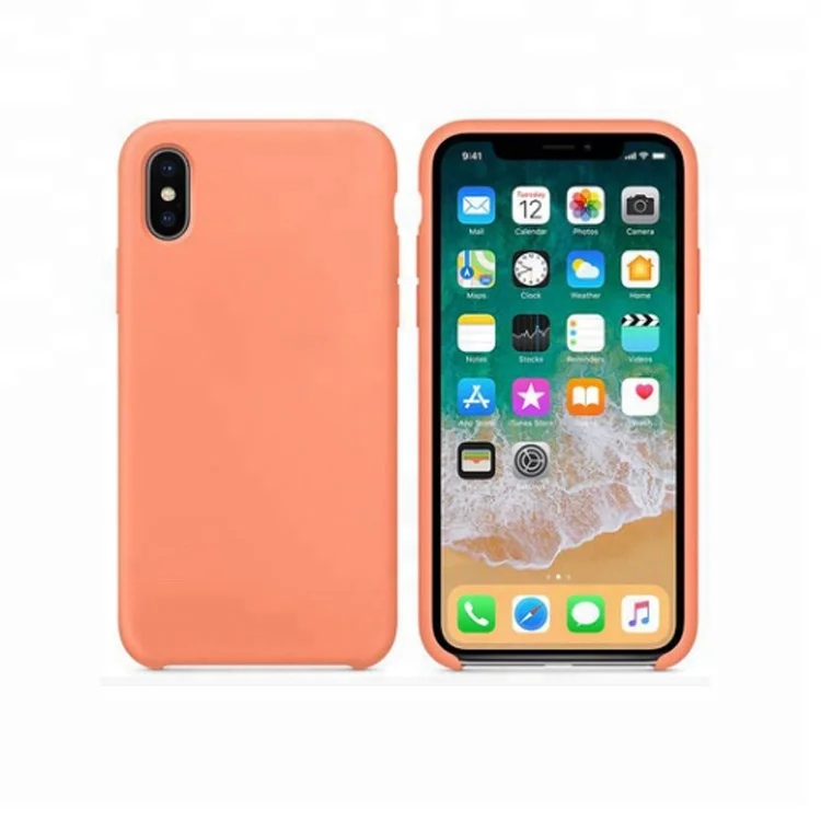 Original Liquid Silicone Phone Case for iPhone XS Cover with Micro Fiber