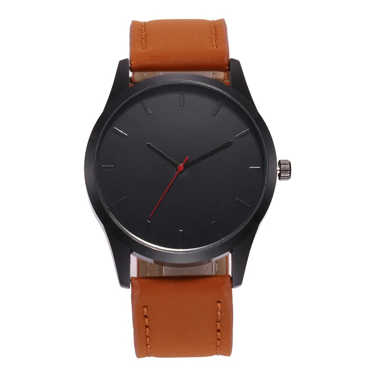 

2019 Fashion Large Dial Military Quartz Watch Men Leather Sport Watches High Quality Wristwatch (KKWT82057), As the picture