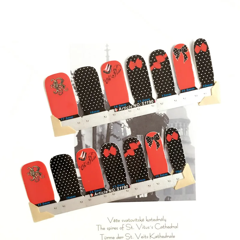Black Rad Tie high heels Nail Arts Nail Sticker Waterproof Nail Decal Sticker Gel Polish French