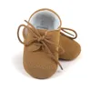 Romirus lace-up baby Moccasins Pu suede leather infant boots first walkers gift Newborn hard sole baby shoes for 0-18M