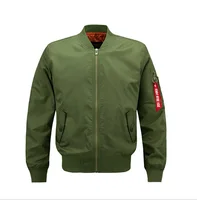 

Large Size Baseball Jacket Mens Casual Stand Collar Pilot Jacket